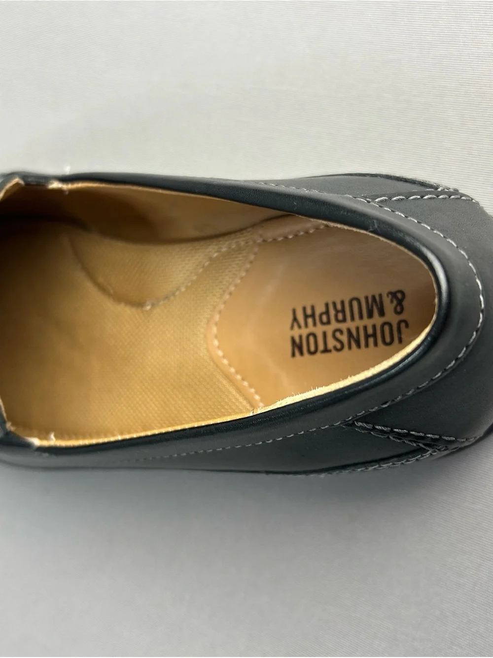 Johnston & Murphy Men’s 5.5 Teen Boys Black Leather Slip-On‎ Dress Shoes Loafers